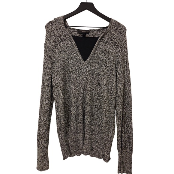 Venezia Sweaters - Venezia Gray Knit Hoodie Sweater V Neck Long‎ Sleeve Women's Plus Size 18/20W
